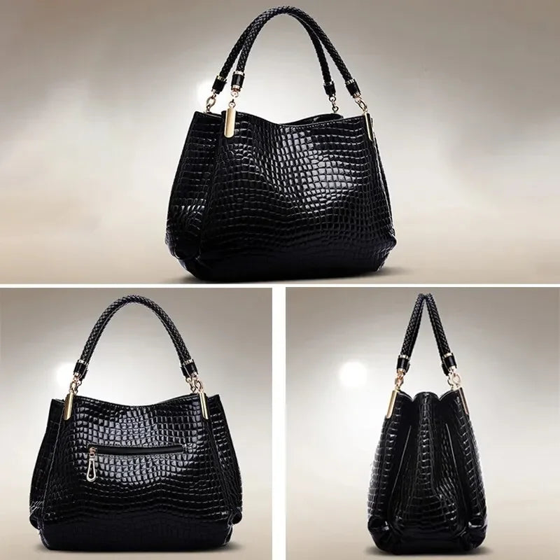 Women's Crocodile Print Shoulder Bag