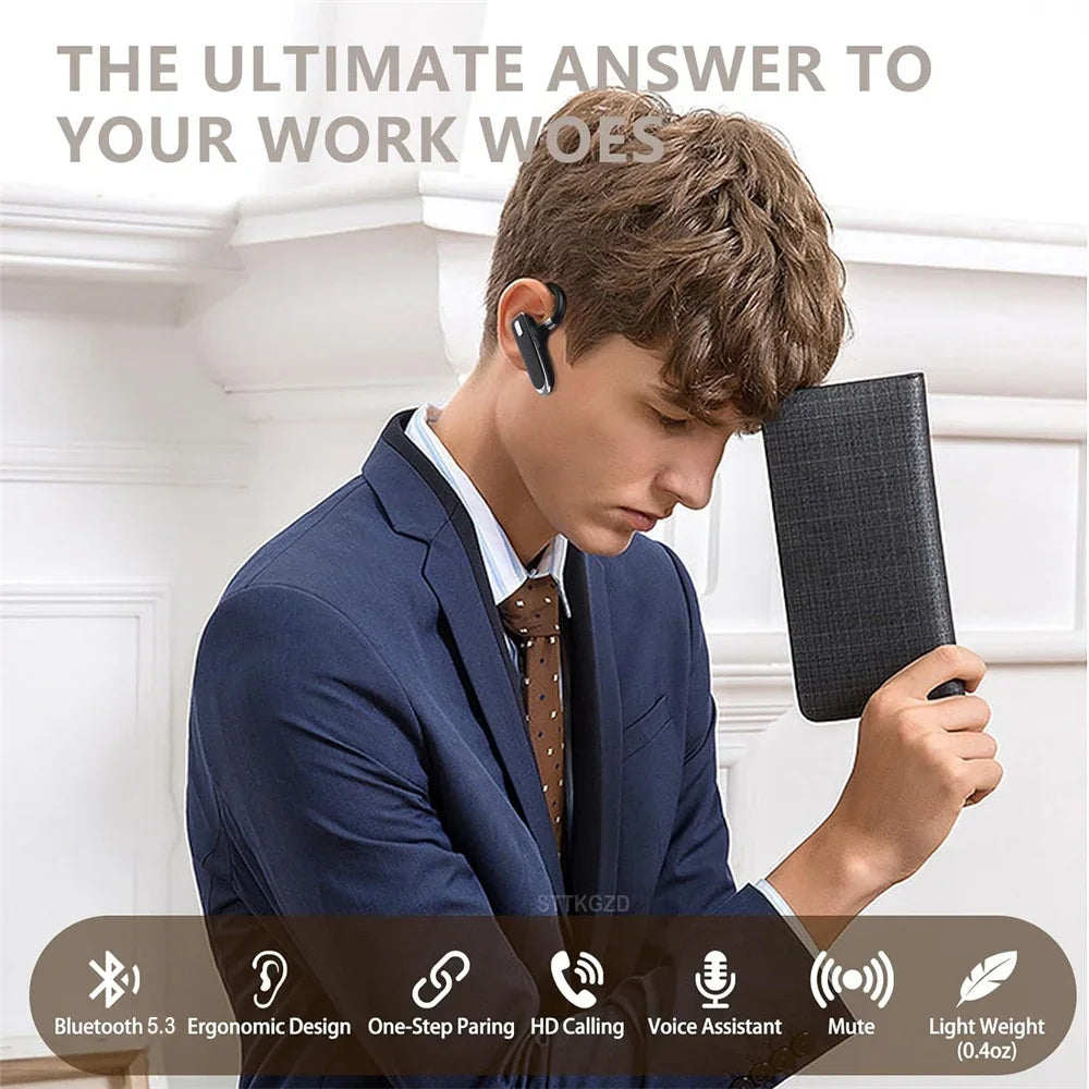 Wireless Bluetooth Earphones with ENC Noise-Cancelling Microphone