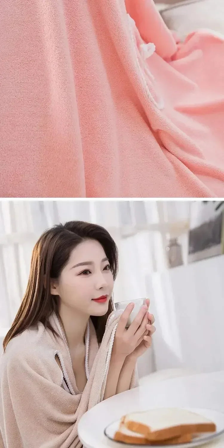 Women's Fast-Drying Wearable Bathrobe (140x85cm)