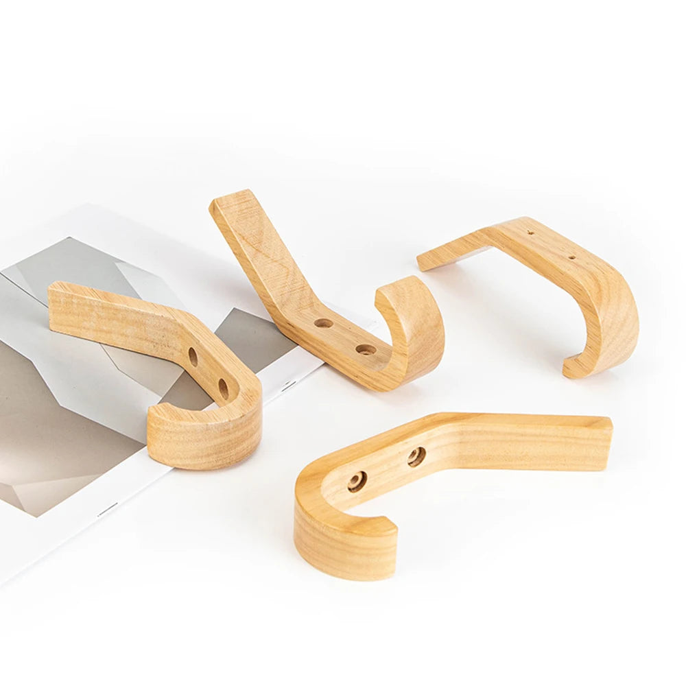 Wooden Coat Hooks - Wall Mounted - Heavy Duty Double Hooks