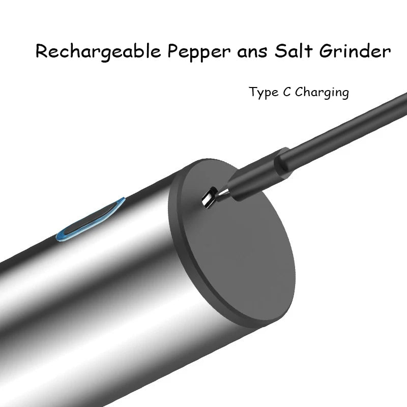 Electric Salt & Pepper Grinder – Rechargeable, Adjustable Coarseness