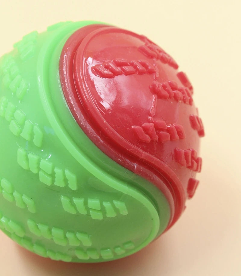 Bite-Resistant Squeaky Dog Ball Toy for Teeth Cleaning