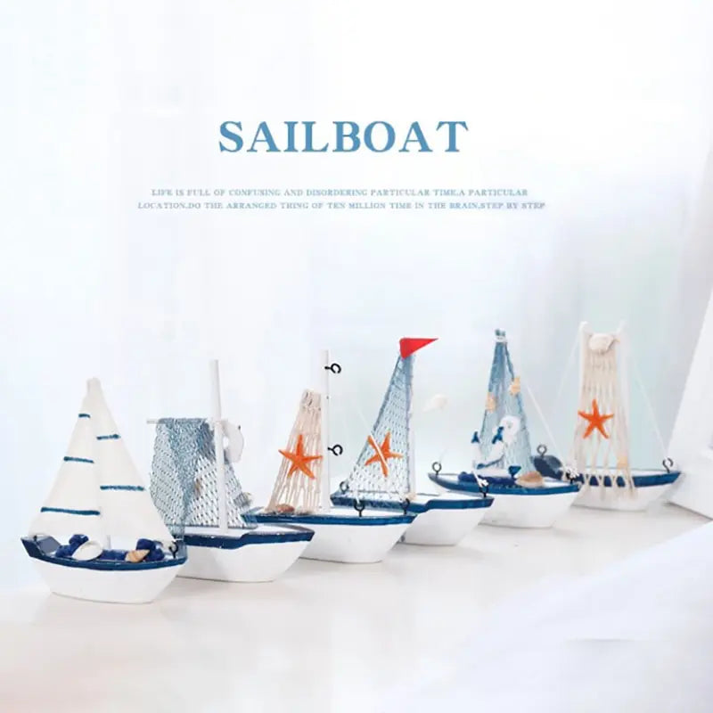 Wooden Blue Sailing Boat – Nautical Home Décor Ornament