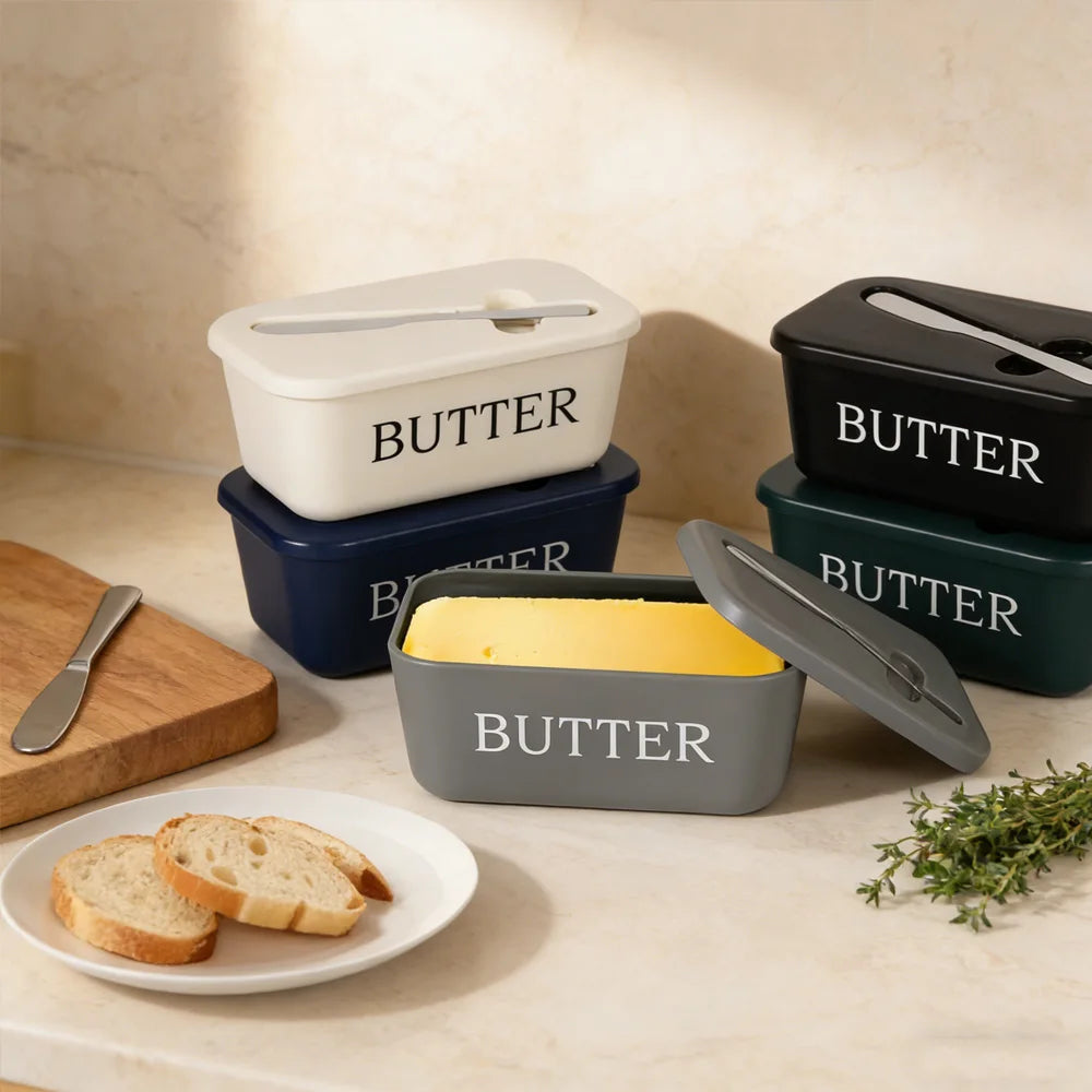 Butter Dish Fridge Storage Box with Spreader Knife