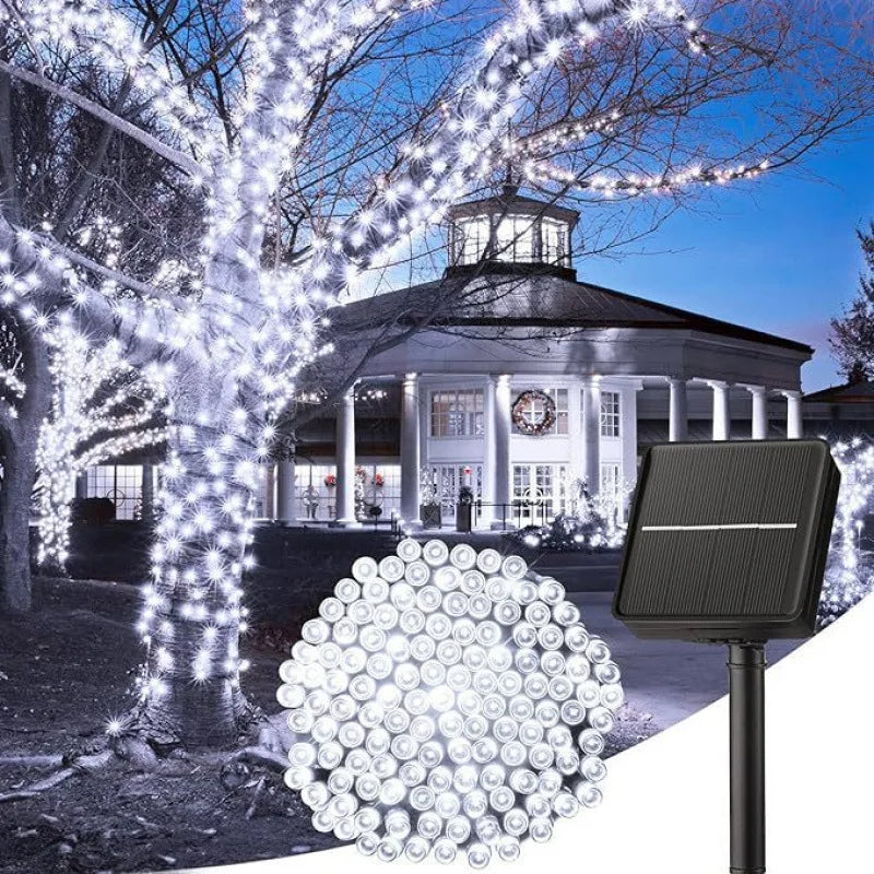 Outdoor Solar LED String Lights with 8 Lighting Modes