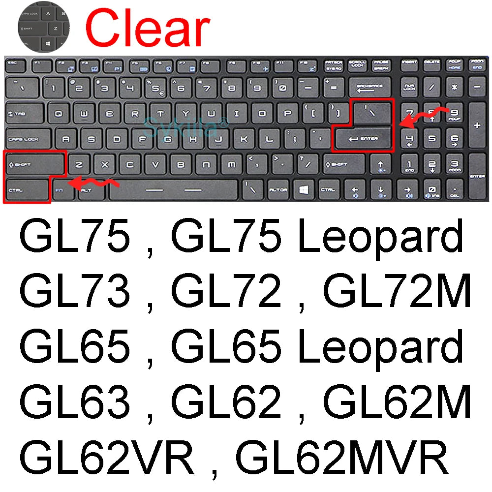 Silicone Keyboard Protector for MSI Gaming Laptops – GL Series