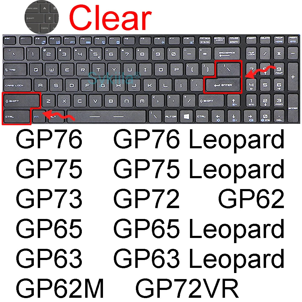 Silicone Keyboard Protector for MSI Gaming Laptops – GL Series