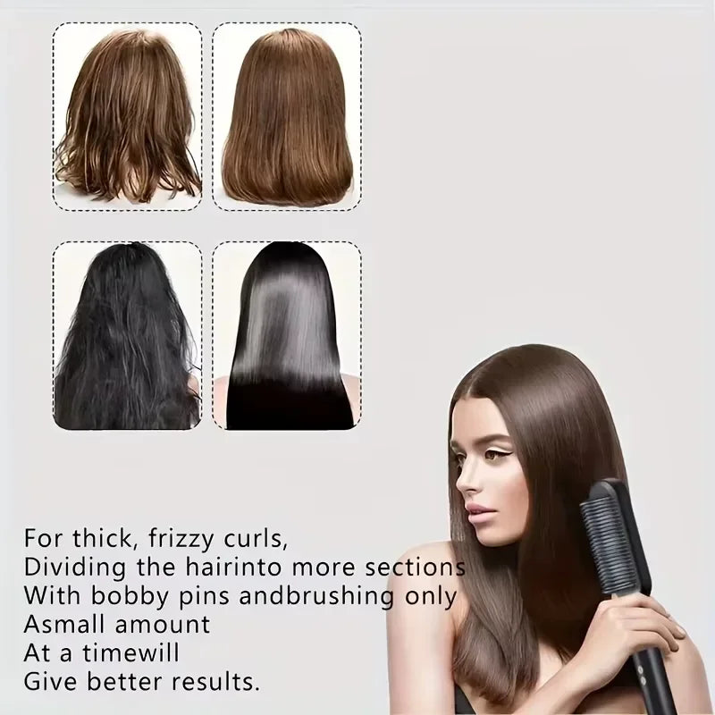 Quick-Heat Hair Straightening & Curling Comb