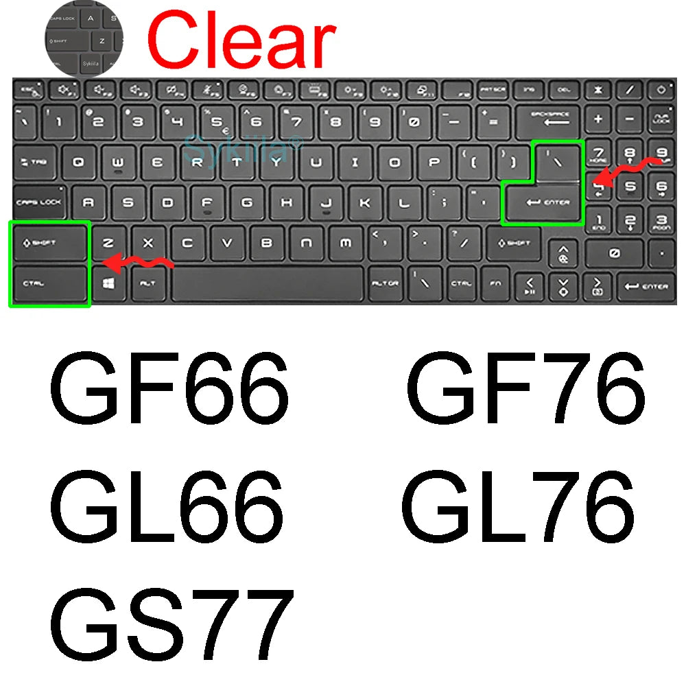Silicone Keyboard Protector for MSI Gaming Laptops – GL Series