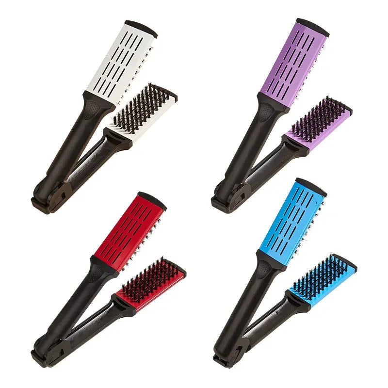 Pro Double Brush Nylon Hair Straightener