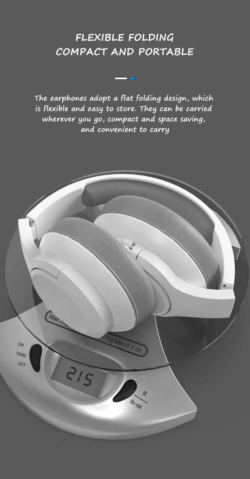 Wireless Bluetooth 5.3 Over-Ear Headphones with Hi-Res Audio