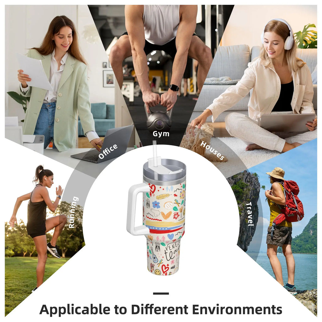 Aesthetic Art Stainless Steel Thermal Tumbler