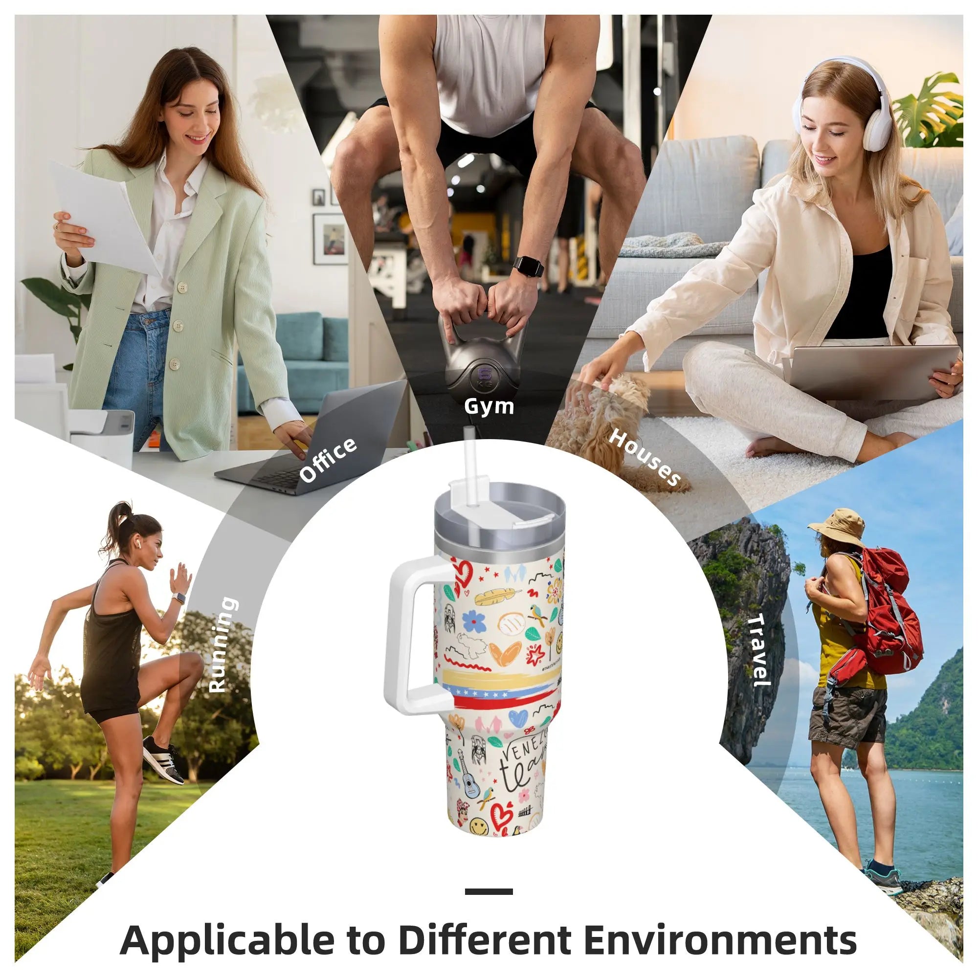 Aesthetic Art Stainless Steel Thermal Tumbler