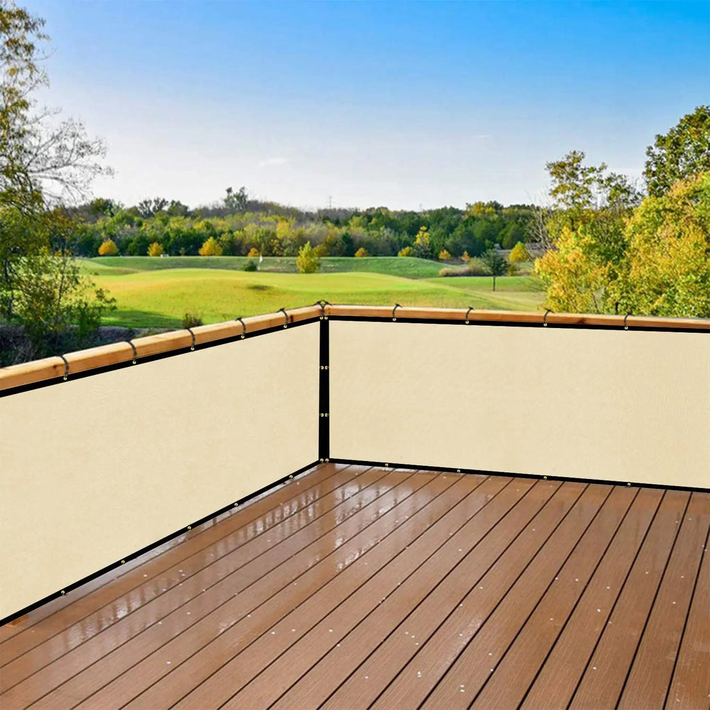 Patio Fence Privacy Screen Mesh with Grommets & Zip Ties