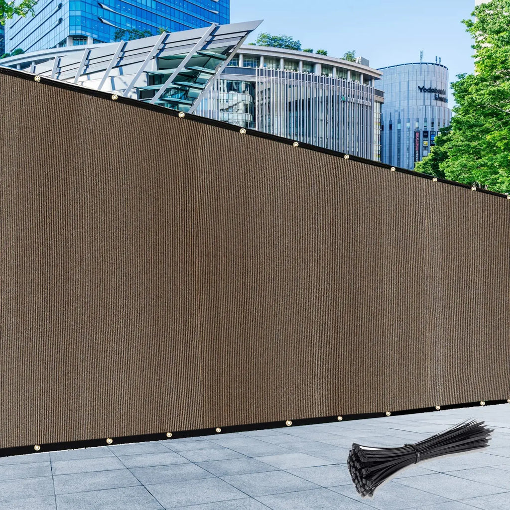 Patio Fence Privacy Screen Mesh with Grommets & Zip Ties