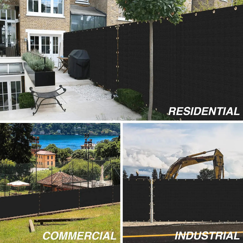 Patio Fence Privacy Screen Mesh with Grommets & Zip Ties