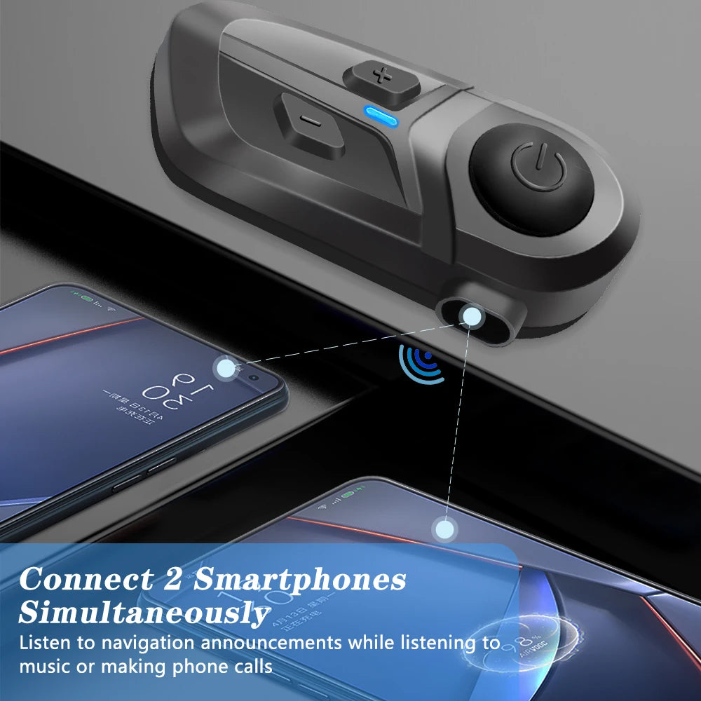 Waterproof Bluetooth 5.3 Motorcycle Helmet Earbuds with Hands-Free Calling