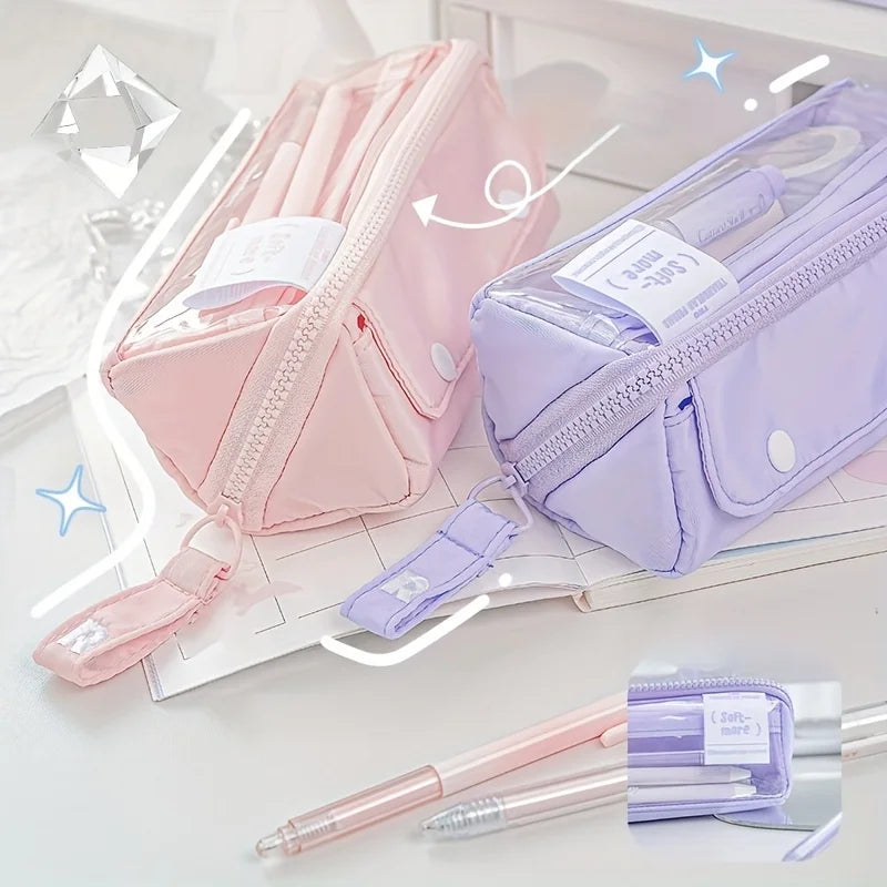 Large Capacity Stationery Bag – Multi-Pocket Pencil Case for School