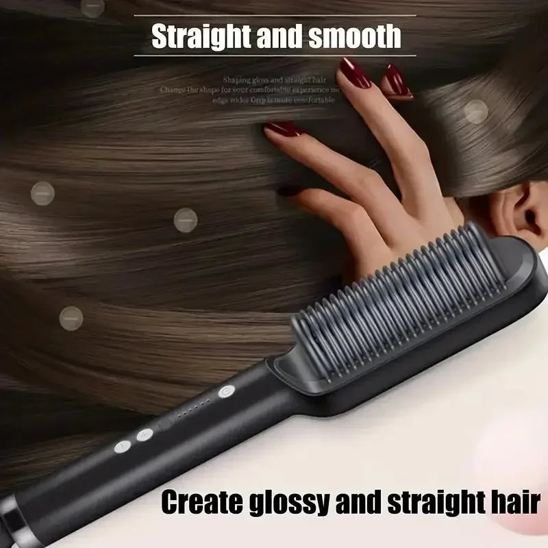 Quick-Heat Hair Straightening & Curling Comb