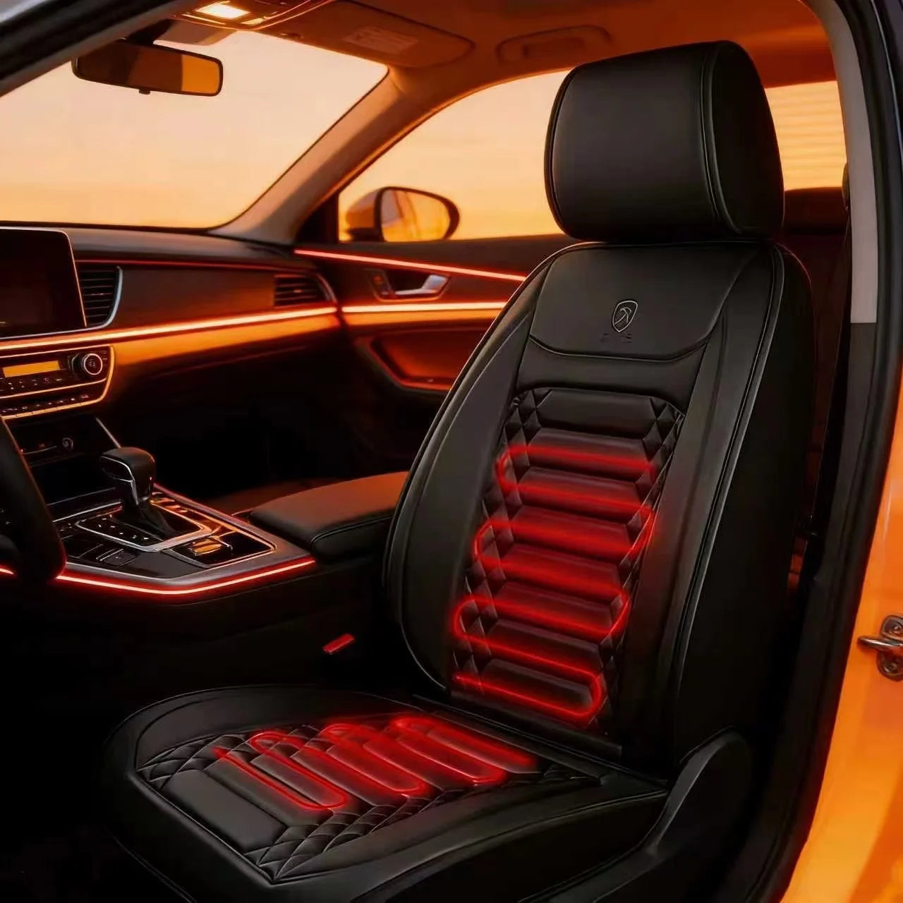 1/2pcs Winter Heated Car Seat Cover - 12V Heating