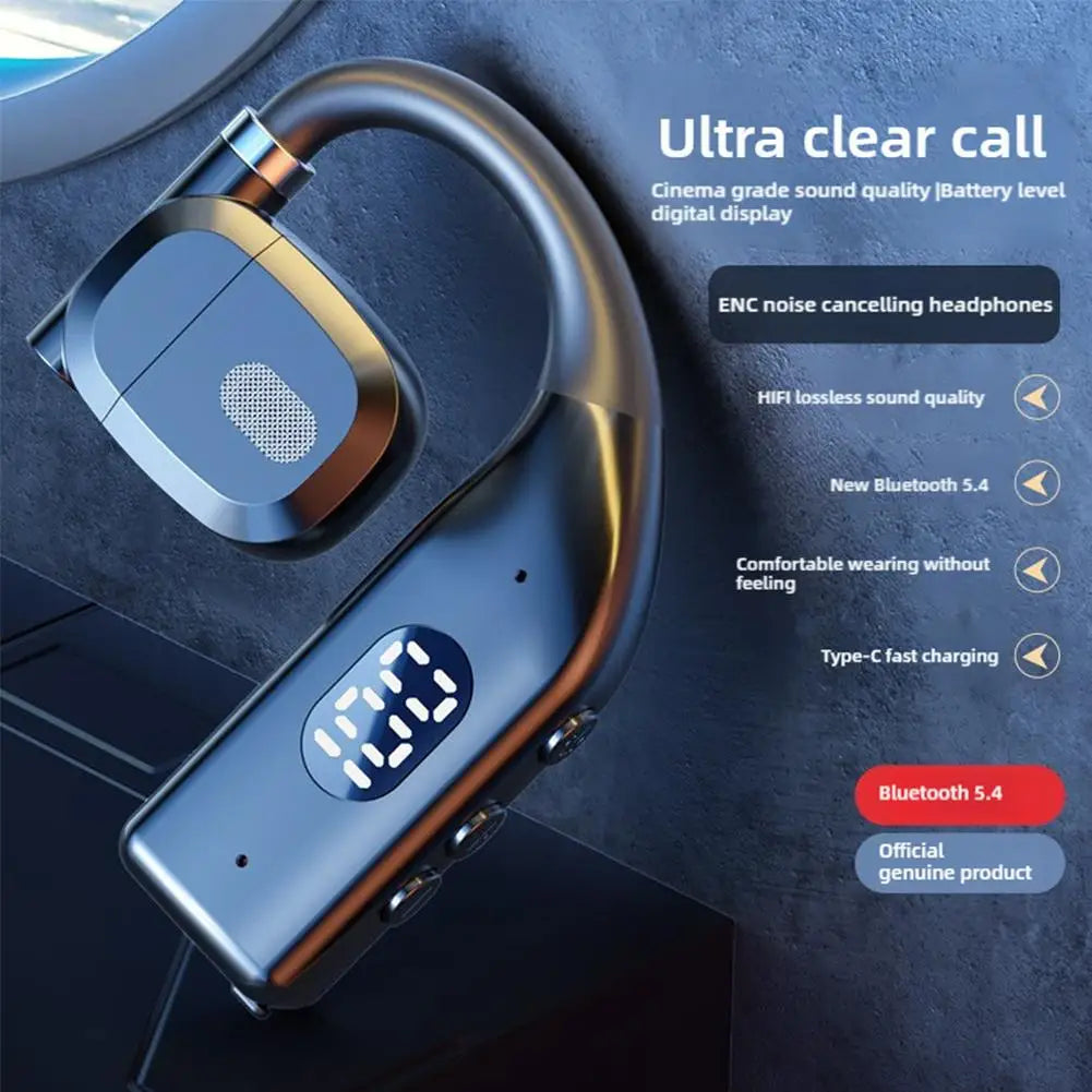 Wireless Bluetooth 5.4 Ear Hook Sport Headphones with Mic