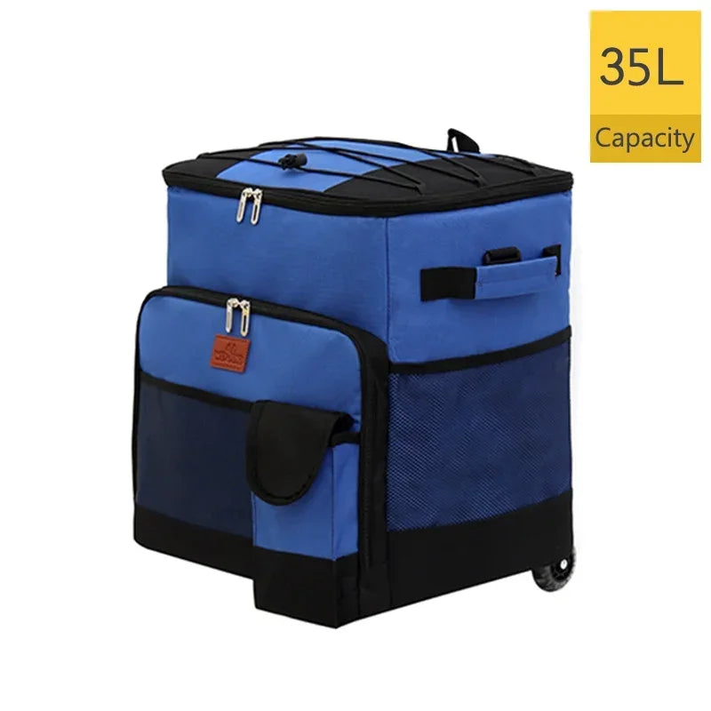 Rolling Cooler with Removable Wheels & Handle
