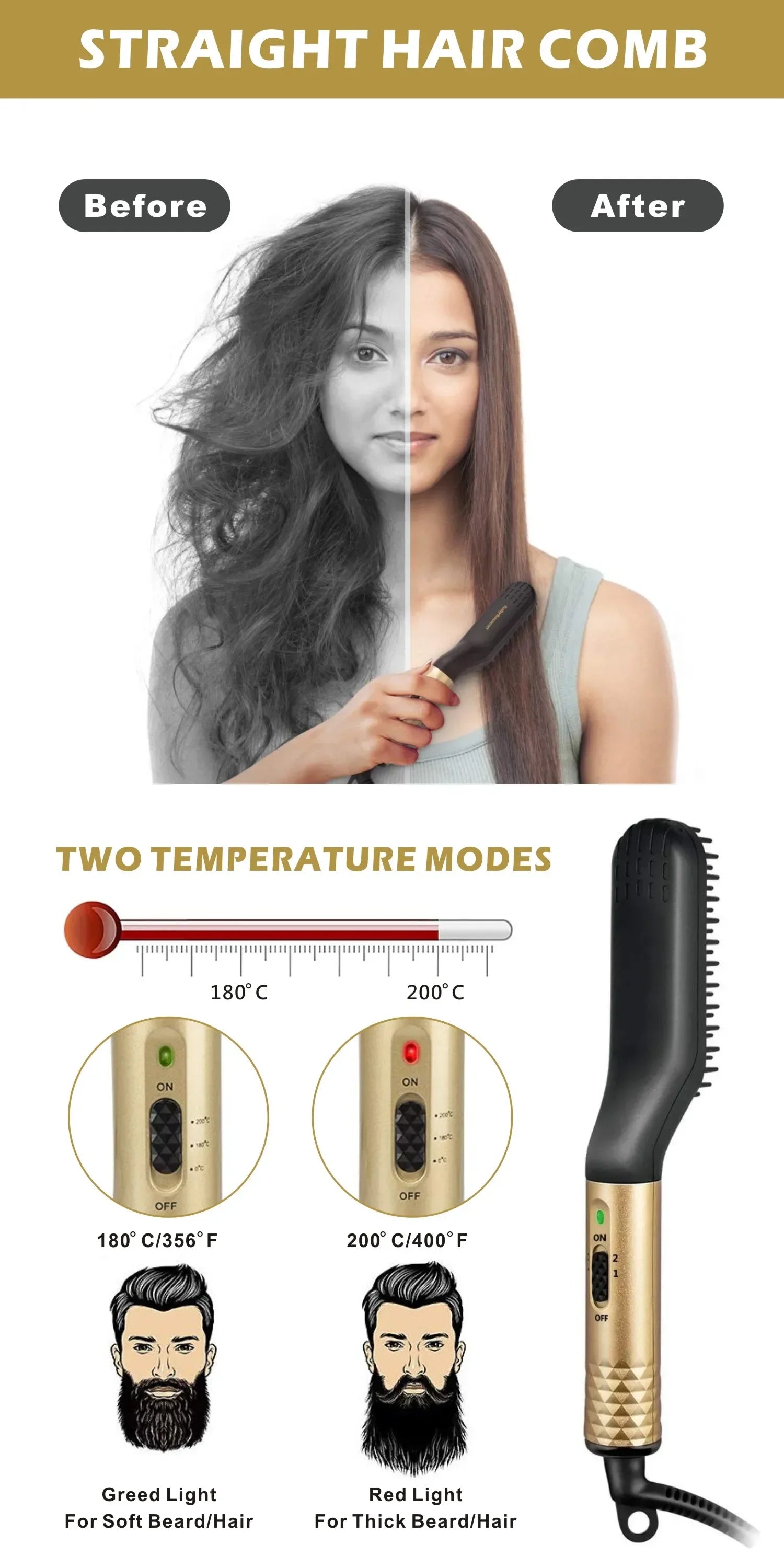 Beard Brush Straightening - Heat Styling Artifact