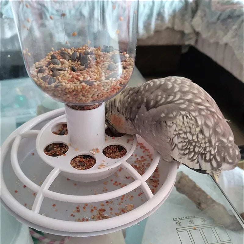 Automatic Hanging Bird Feeder with Anti-Scatter Dispenser