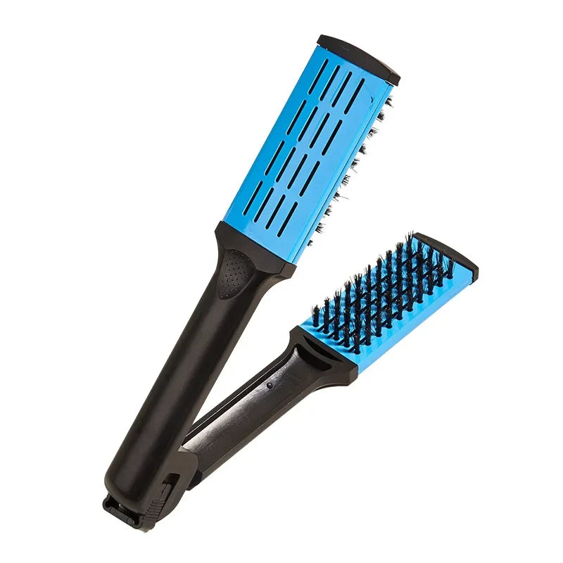 Pro Double Brush Nylon Hair Straightener