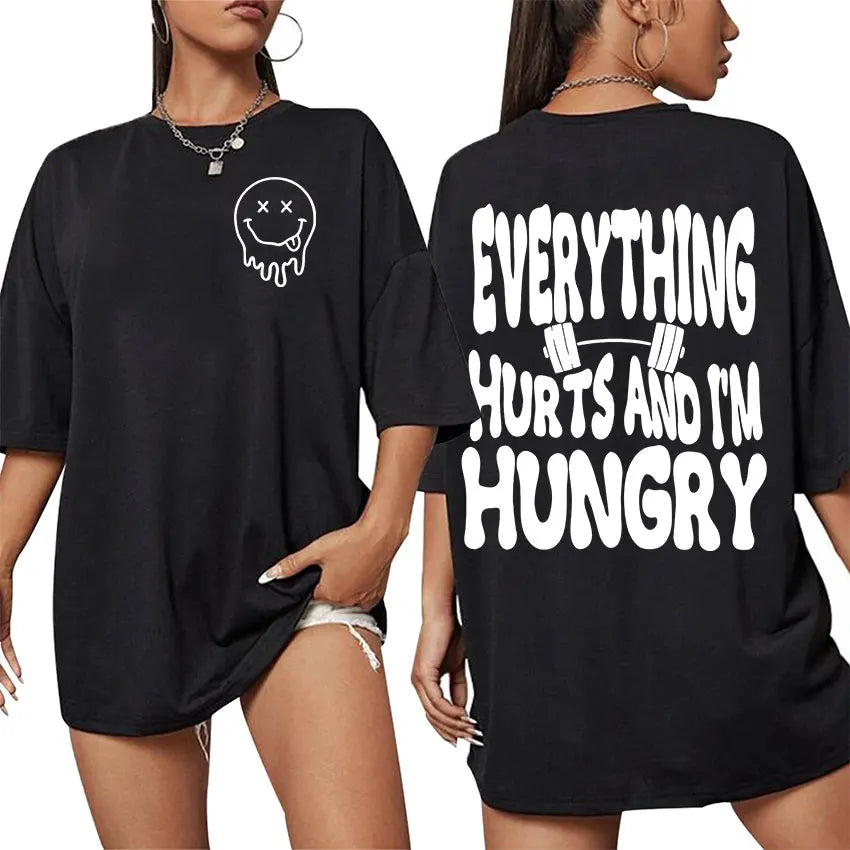 Be Happy and Lift Heavy - Funny Gym Graphic T-Shirt