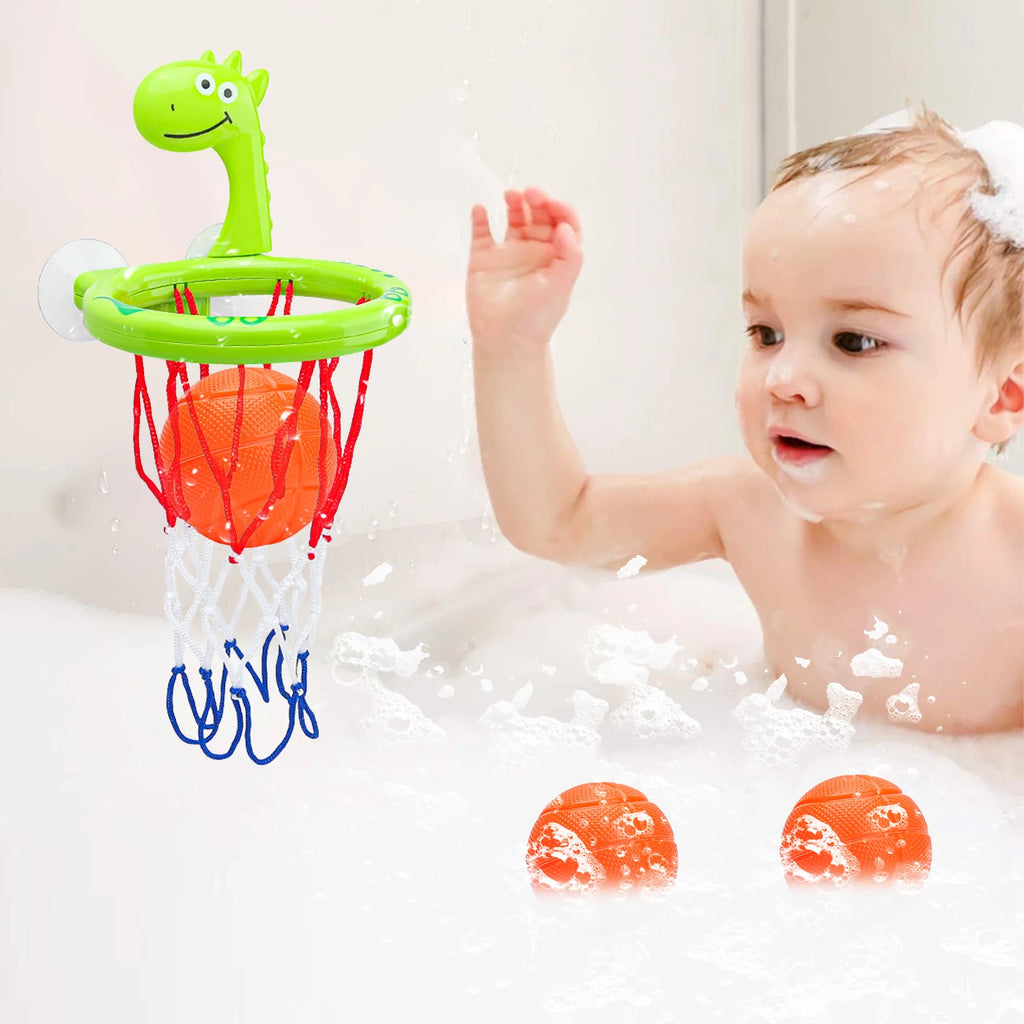 Kids Bath Toy - Suction Cup Basketball Hoop with 3 Balls