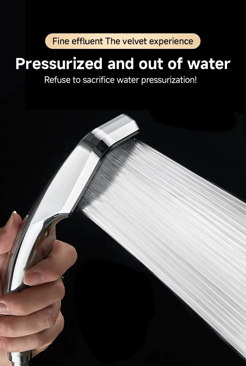 300-Hole Pressurized Square Handheld Shower Head