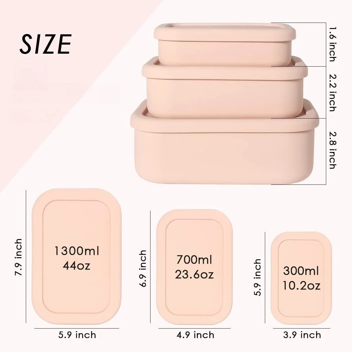Silicone Food Storage Containers - Airtight, Microwave, Dishwasher, Freezer