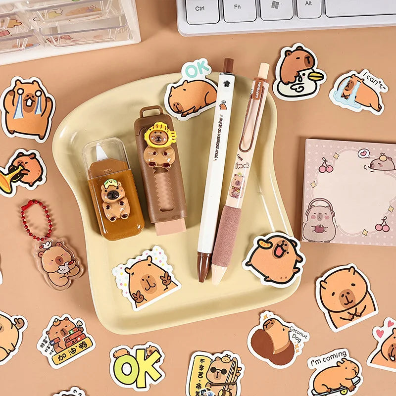 Capybara Stationery Set – Pencil, Ruler, Eraser & Sharpener Gift Pack