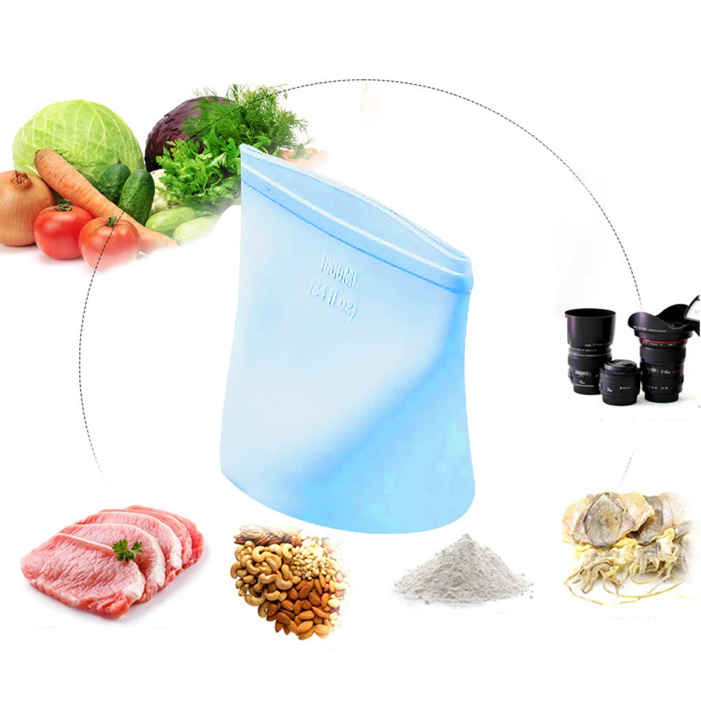 Silicone Food Storage Bags - Leakproof Containers - Reusable - Fresh-keeping