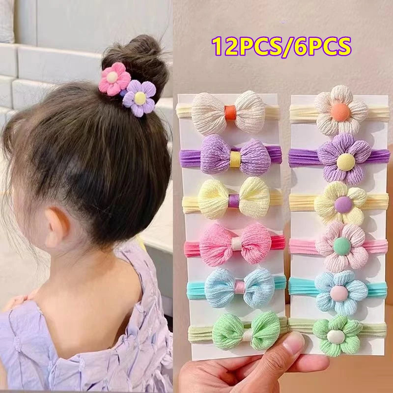 Girls Floral Elastic Hair Bands Set