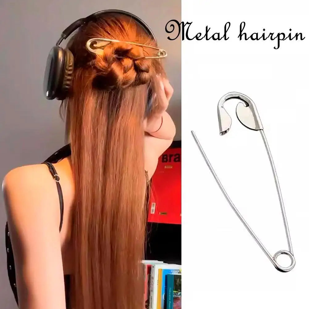 Metal Hair Claws with Large Safety Pin