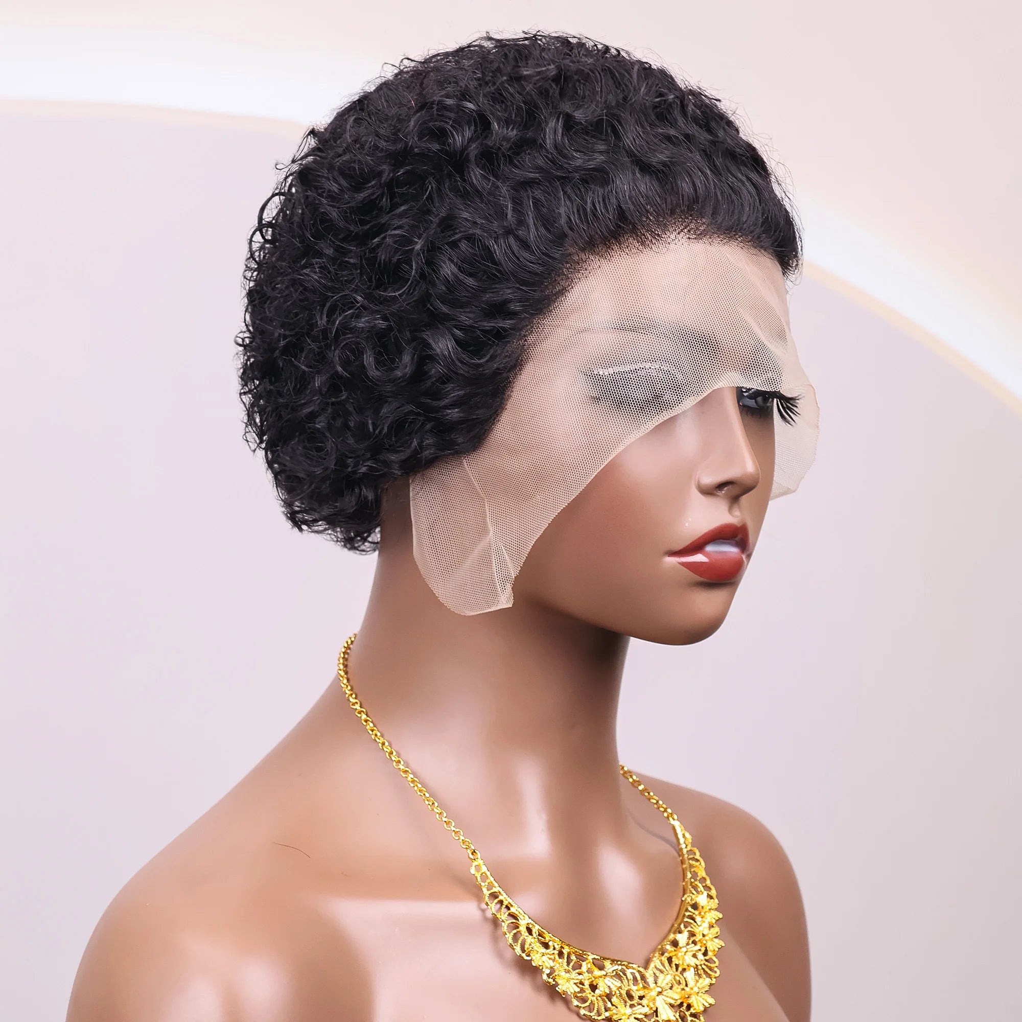 Water Wave Bob Pixie Cut Lace Front Wig – Short Natural Style
