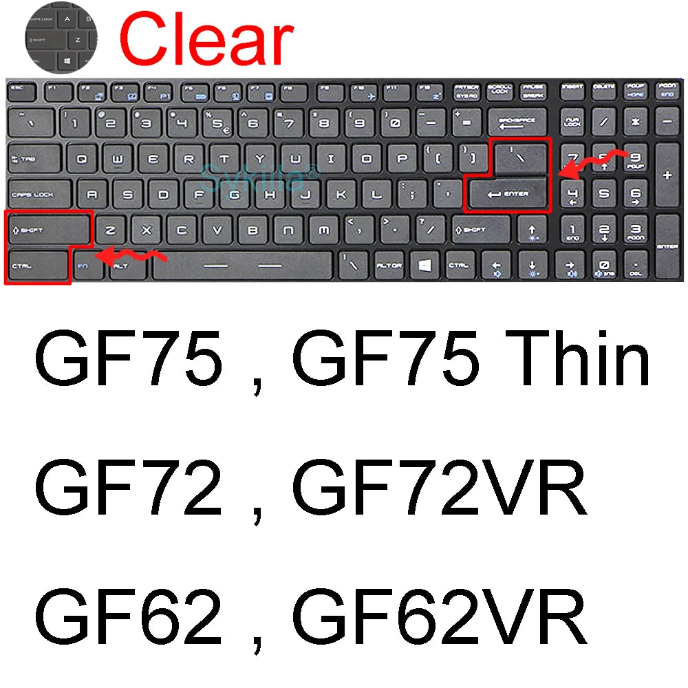 Silicone Keyboard Protector for MSI Gaming Laptops – GL Series
