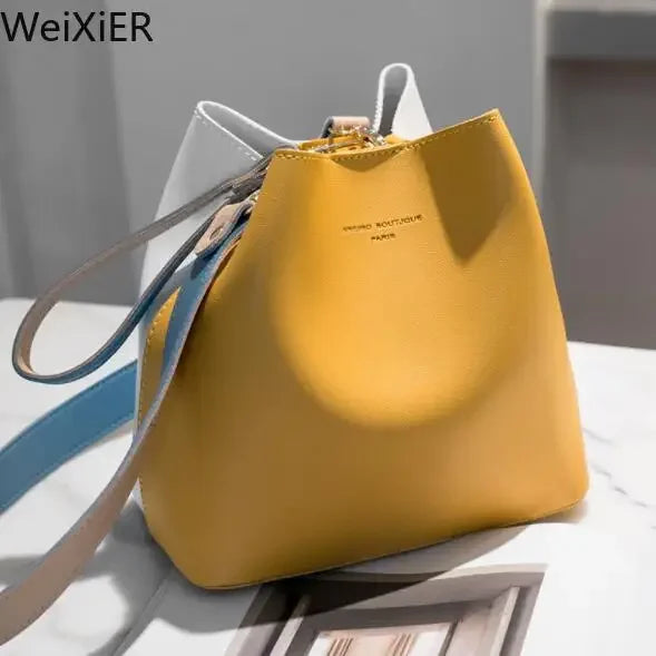 Fashionable PU Leather Bucket Bag