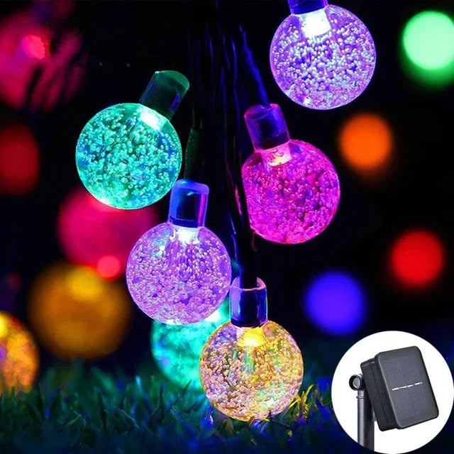 Solar Crystal Globe LED Outdoor Fairy String Lights