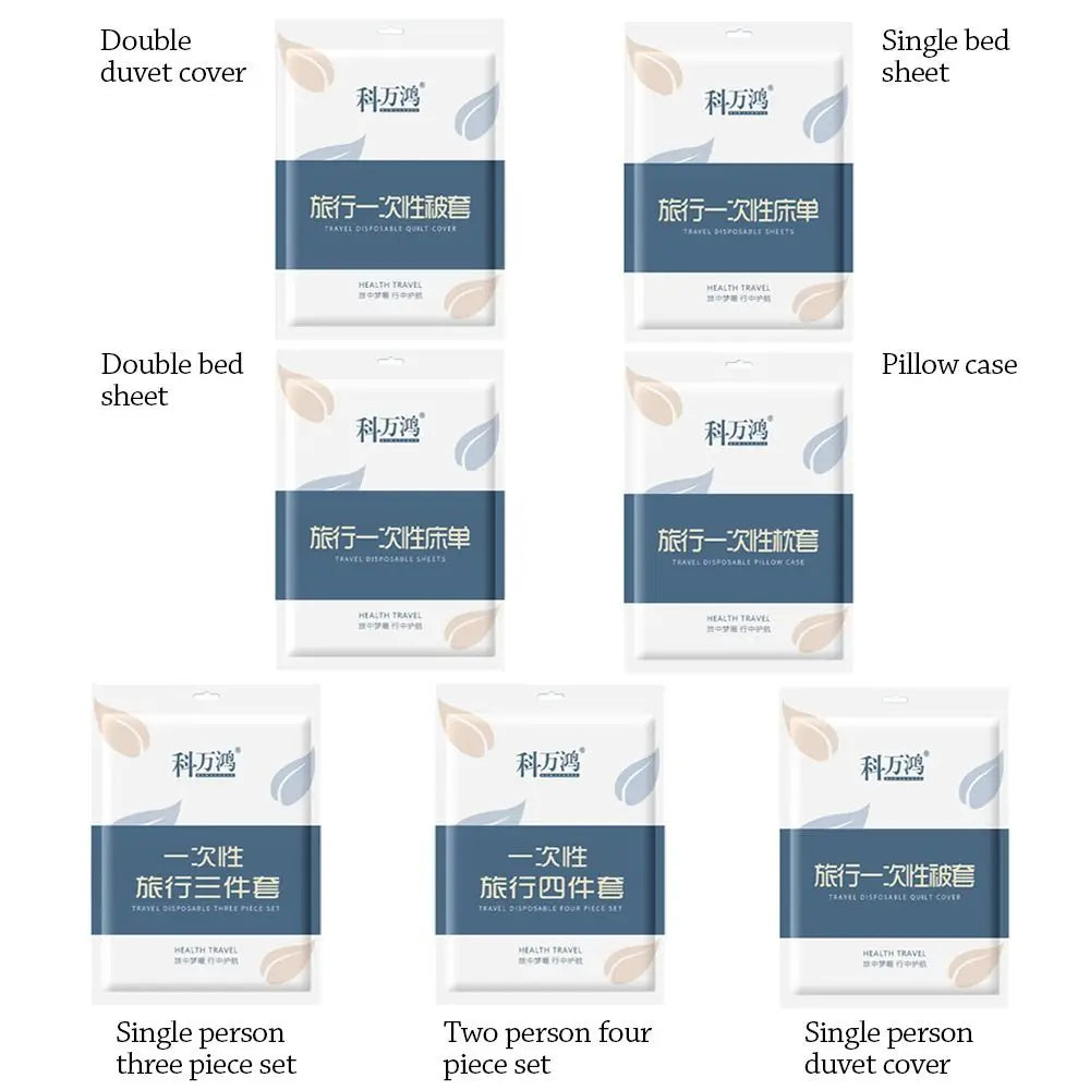 3/4-Piece Disposable Bed Set - Duvet Cover, Pillowcase and sheet