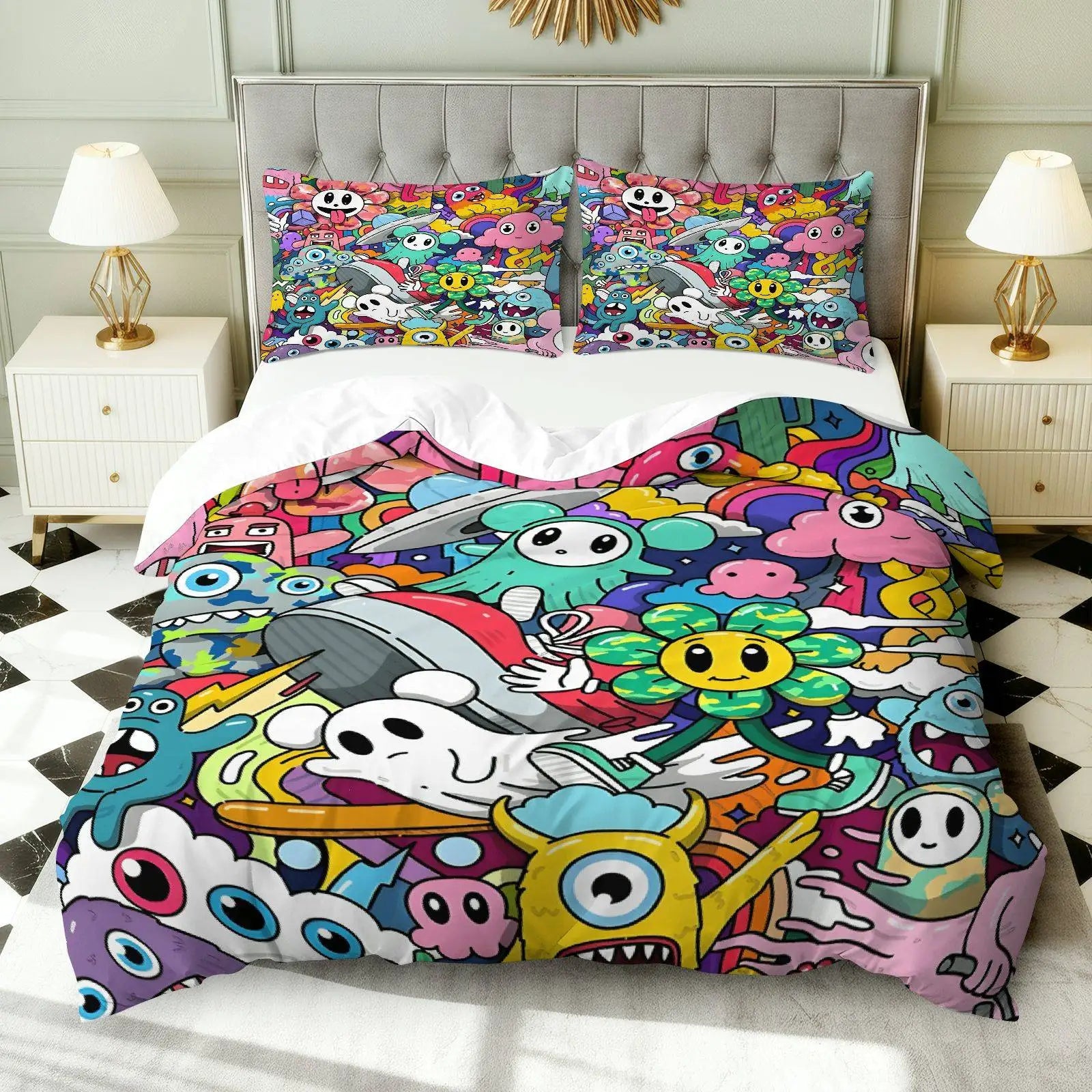 3PCS Duvet Cover Set - 1 Duvet and 2 Pillowcases