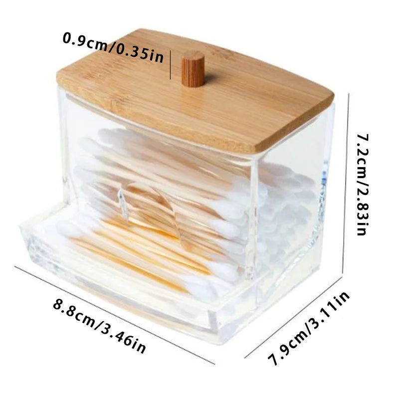 Bathroom Organiser Set - Makeup Storage Jars & Cotton Swab Dispenser