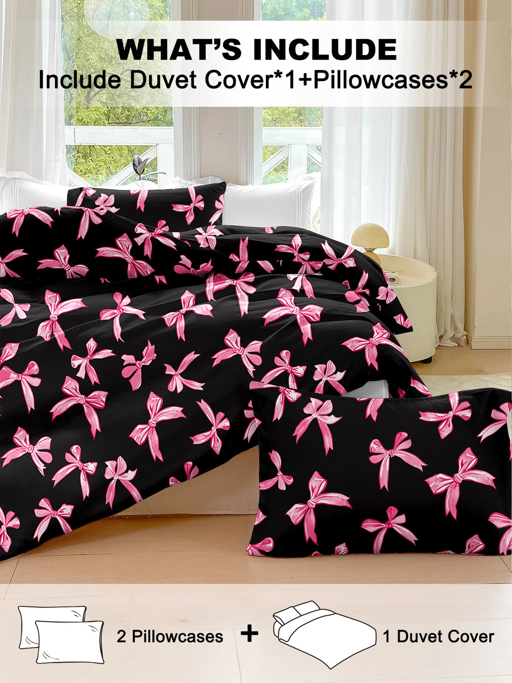 3 Pcs/set Duvet Cover Set - 1 Duvet Cover & 2 Pillowcase Soft