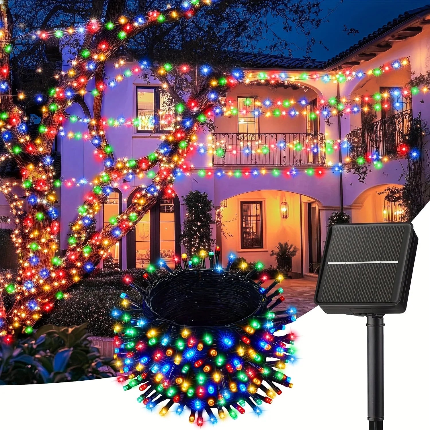 Outdoor Solar LED String Lights with 8 Lighting Modes