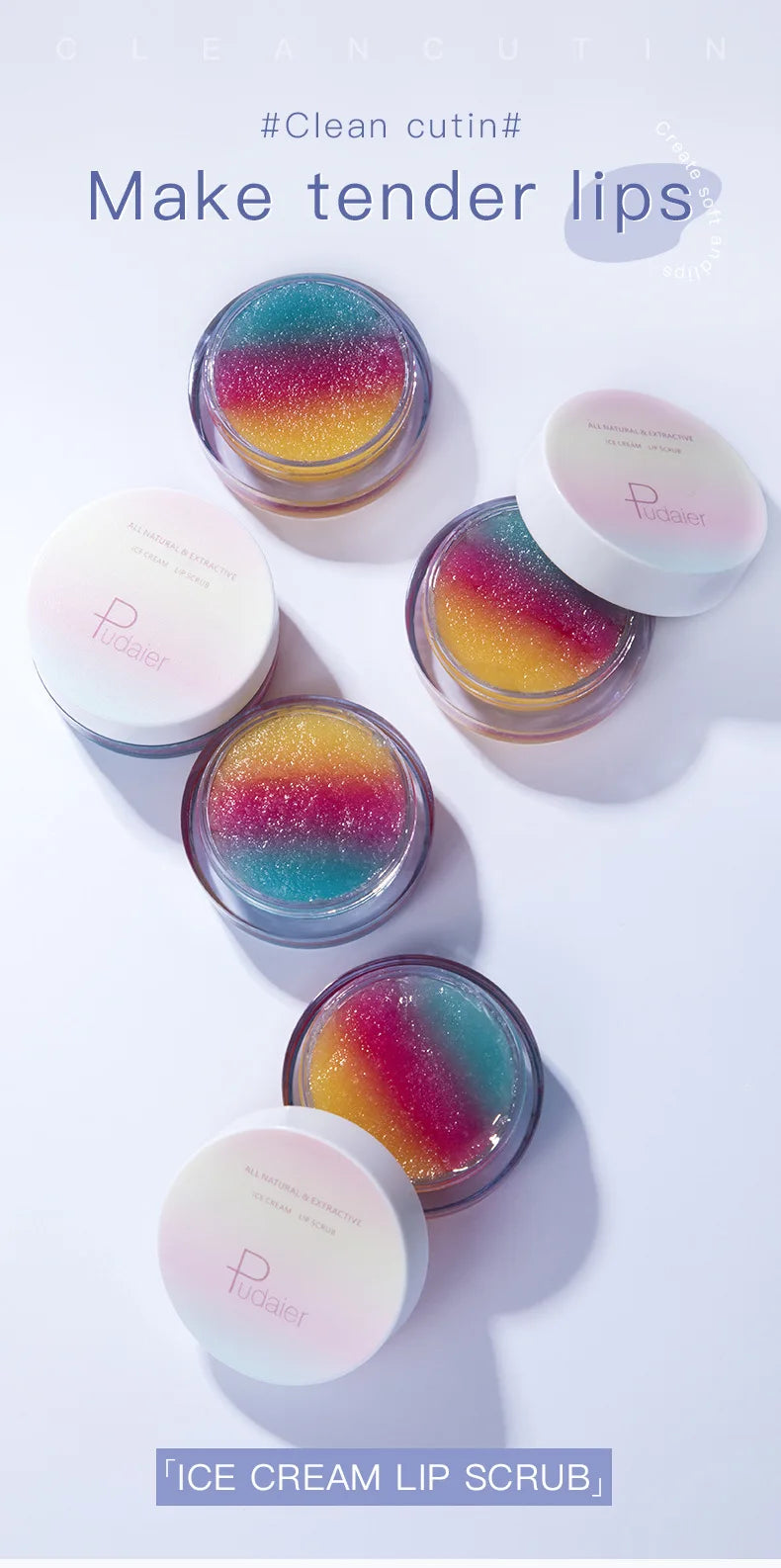 Lips Scrub, Exfoliating, Gentle Moisturizing - Lip Stick Brush