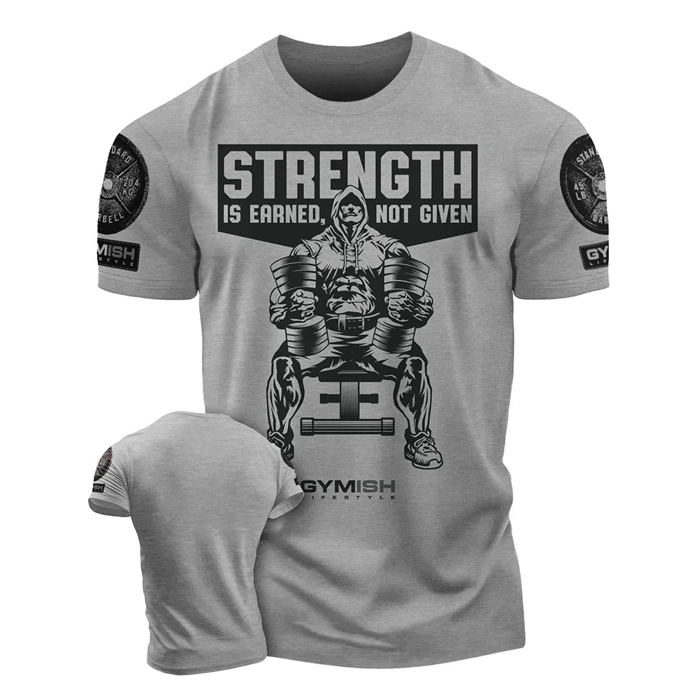 Men's Oversized 3D Print Gym T-Shirt - Short Sleeve