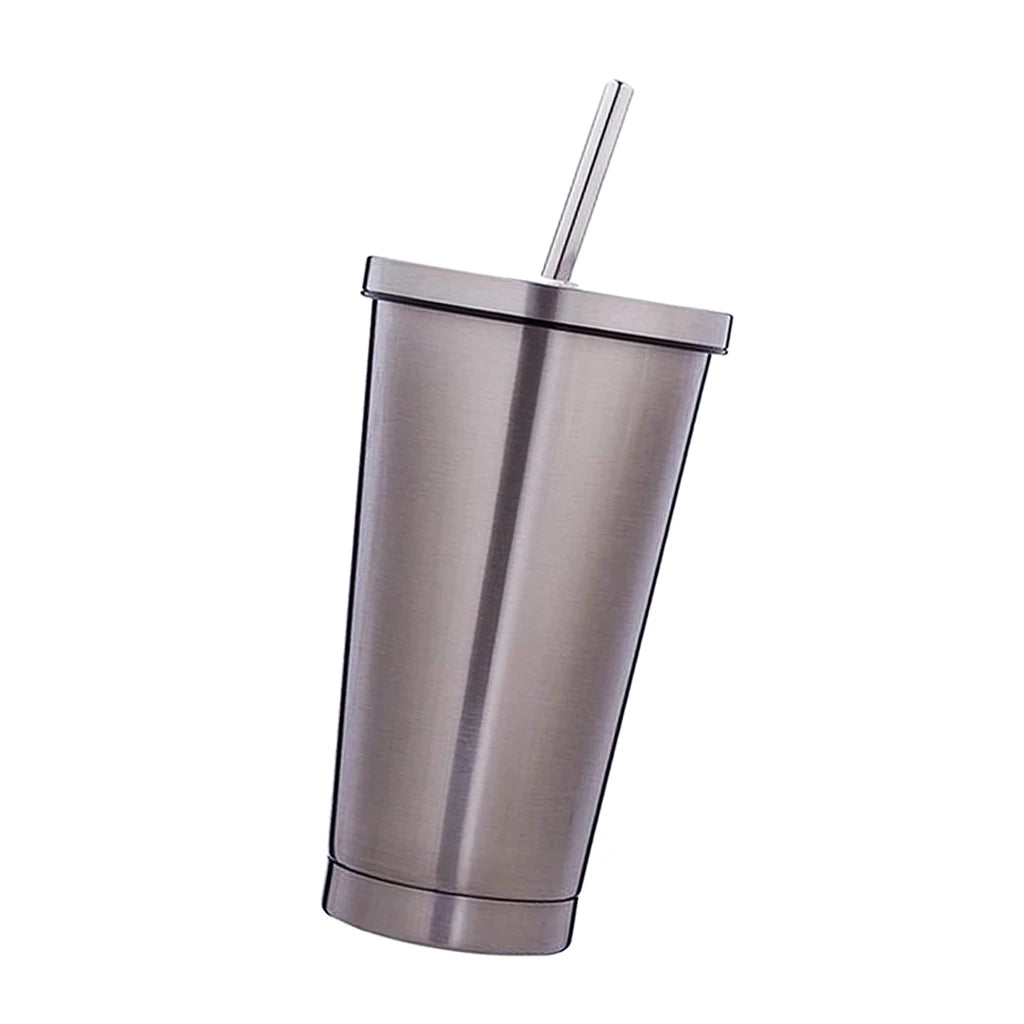 Stainless Steel Smoothie Cup with Straw
