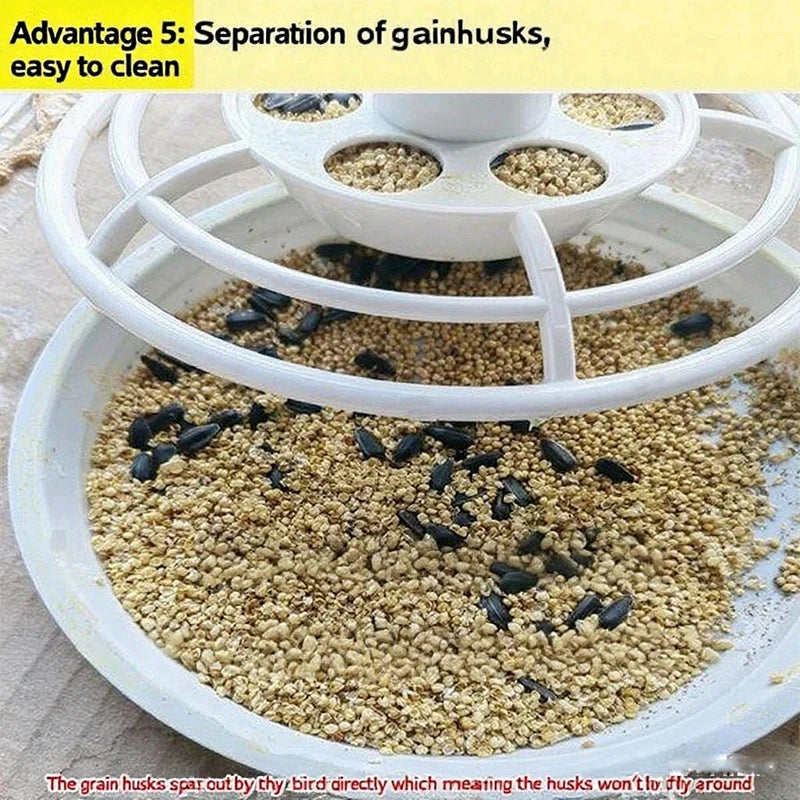 Automatic Hanging Bird Feeder with Anti-Scatter Dispenser